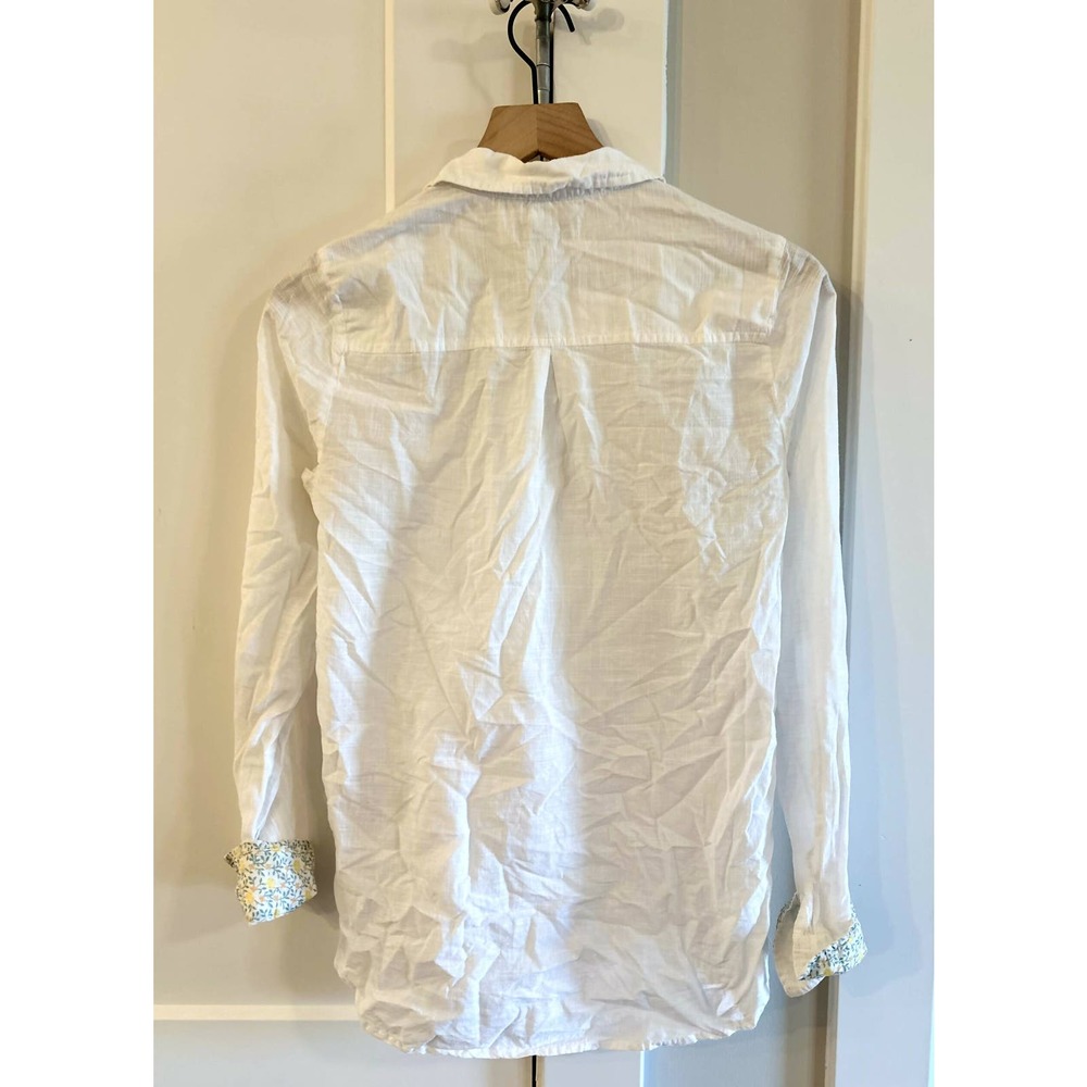 Tuckernuck Michael Stars Long Sleeve 100% Cotton Button Front Shirt Top White XS - Picture 9 of 11
